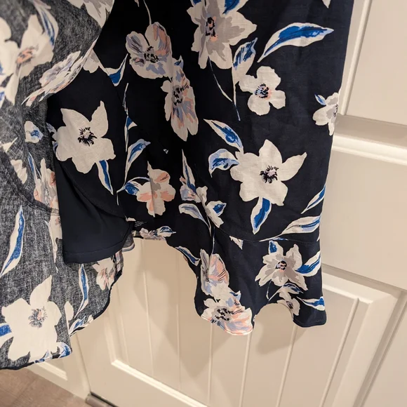 Banana Republic Navy Floral Asymmetrical Dress - Picture 4 of 7